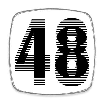 Numéro de course 48 – Passion du sport automobile - Magnet carré - blanc - Devant