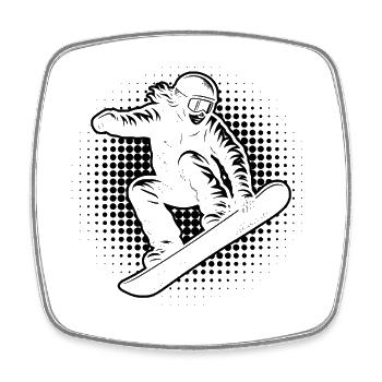 snowboard geschenkidee - Viereckiger Kühlschrankmagnet - Weiß - Vorne