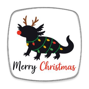 Axolotl Weihnachten Winter Tiere Axolotls - Viereckiger Kühlschrankmagnet - Weiß - Vorne