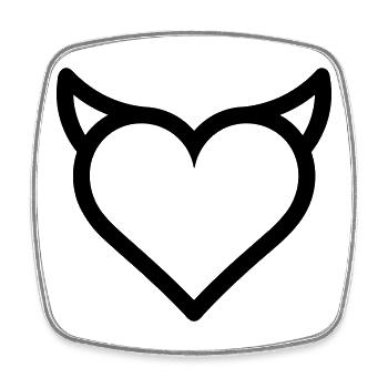 Demon Heart - Square fridge magnet - white - Front