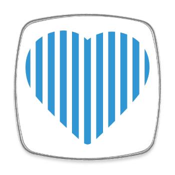 Blue Stripes Heart Malmö - Square fridge magnet - white - Front