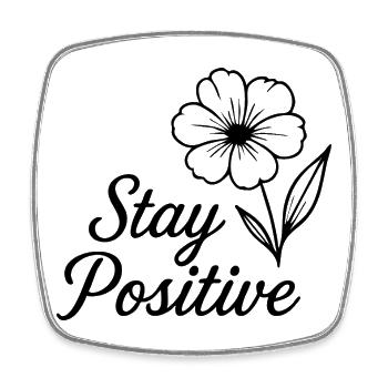 Restez positif - Magnet carré - blanc - Devant