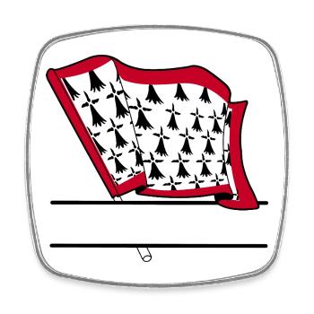 Limousin-Flaggen-Textraum - Viereckiger Kühlschrankmagnet - Weiß - Vorne
