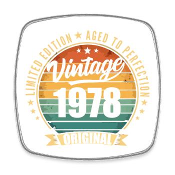 Limitierte Jubiläumsausgabe von 1978 - Viereckiger Kühlschrankmagnet - Weiß - Vorne