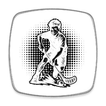 Characterful floorball design - Square fridge magnet - white - Front