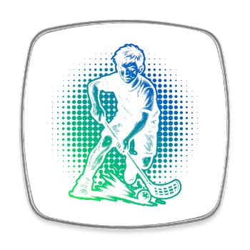Iconic floorball motif - Square fridge magnet - white - Front