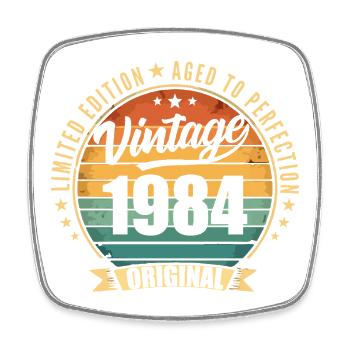 Limitierte Jubiläumsausgabe von 1984 - Viereckiger Kühlschrankmagnet - Weiß - Vorne