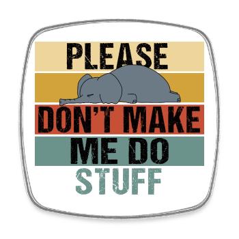 Lazy Elephant Funny Retro Vintage Saying - Square fridge magnet - white - Front