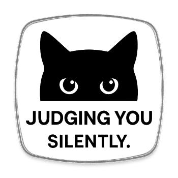 Katze Humor Katzen Geschenkidee Lustig Haustiere - Viereckiger Kühlschrankmagnet - Weiß - Vorne