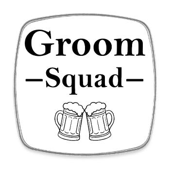 Groom Squad – Chemise de fête de garçon - Magnet carré - blanc - Devant