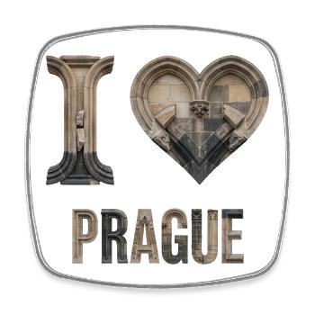 Prague – Stone & Gothic Arches - Square fridge magnet - white - Front