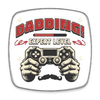 Dad Ding Expertenniveau | Gamer-Dad-Kleidung & Humor - Viereckiger Kühlschrankmagnet - Weiß - Vorne