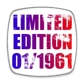 65th Birthday Limited Edition 01/1961 - Square fridge magnet - white - Front