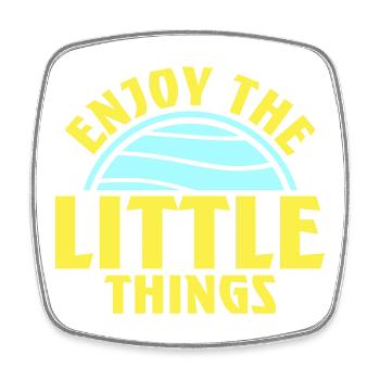 Enjoy The Little Things Dankbarkeit Achtsamkeit - Viereckiger Kühlschrankmagnet - Weiß - Vorne