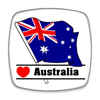 Drapeau australien Heartbeat - Magnet carré - blanc - Devant