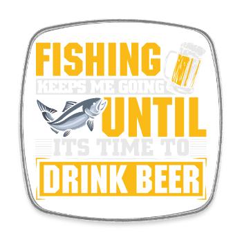Angler Fisherman Fishing Sport Fisherman Beer - Square fridge magnet - white - Front