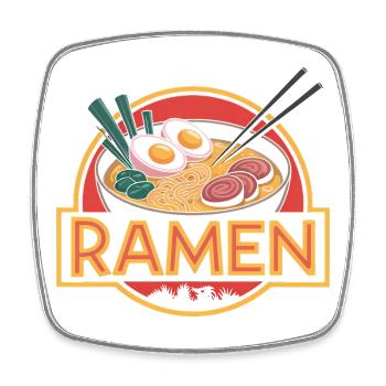 Prähistorische Ramen – Food Lover Design - Viereckiger Kühlschrankmagnet - Weiß - Vorne