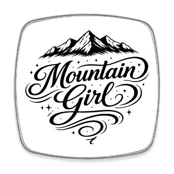 Mountain Girl Mountains - Square fridge magnet - white - Front