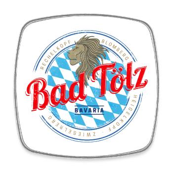 Bad Tölz Bayern Deutschland Löwe Vintage Souvenir - Viereckiger Kühlschrankmagnet - Weiß - Vorne
