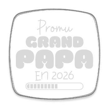 Beförderter Großvater im Jahr 2026 zum zukünftigen Opa-Geschenk - Viereckiger Kühlschrankmagnet - Weiß - Vorne