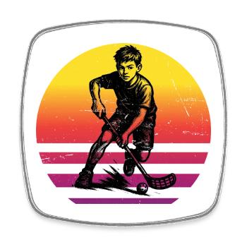 Clear floorball message - Square fridge magnet - white - Front