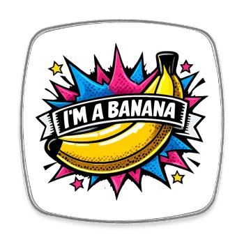 Funny Banana Costume Carnival Fruit Yellow Sweet - Square fridge magnet - white - Front