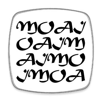 Berühmtes Tetragrammaton MOAI von Shakespear - Viereckiger Kühlschrankmagnet - Weiß - Vorne