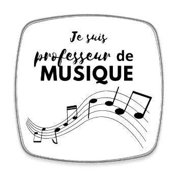 I am a music teacher - Square fridge magnet - white - Front