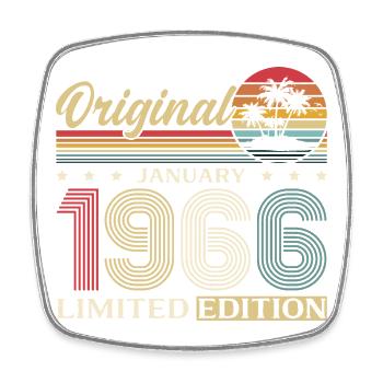 50e anniversaire Original janvier Né en 1966 - Magnet carré - blanc - Devant