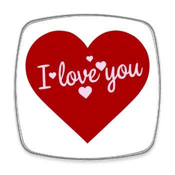 Heartfelt lettering with hearts - Square fridge magnet - white - Front