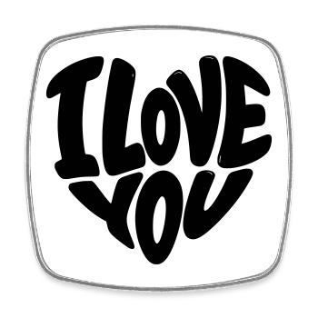 I Love You Herz, Valentinstag, Liebe - Viereckiger Kühlschrankmagnet - Weiß - Vorne