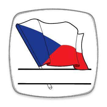 TSCHECHISCHE REPUBLIK – Personalisierte Flagge - Viereckiger Kühlschrankmagnet - Weiß - Vorne