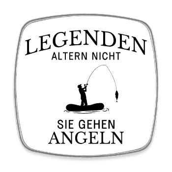 Legenden gehen Angeln Spruch - Viereckiger Kühlschrankmagnet - Weiß - Vorne