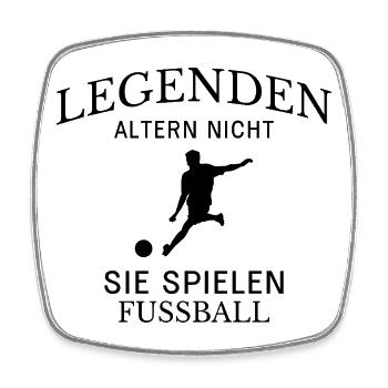 Les légendes jouent au football Dicton. - Magnet carré - blanc - Devant