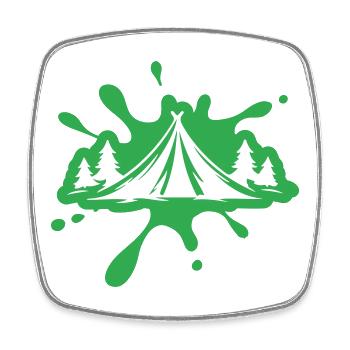 Masses de nature de tente de camping - Magnet carré - blanc - Devant