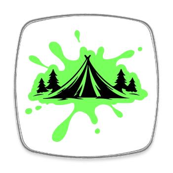 Masses de nature de tente de camping - Magnet carré - blanc - Devant