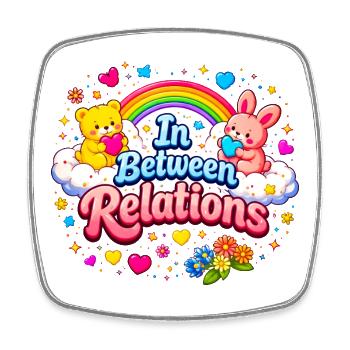 In Between Relations Cute Couple Theme - Square fridge magnet - white - Front