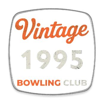 Millésime 1995 – Année de naissance rétro du Bowling Club - Magnet carré - blanc - Devant