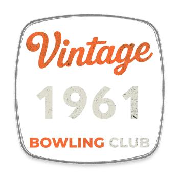 Vintage 1961 – Année de naissance rétro du Bowling Club - Magnet carré - blanc - Devant