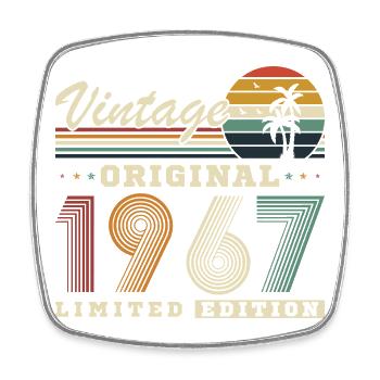 Original 1967 Vintage Vintage Retro Birthday - Square fridge magnet - white - Front