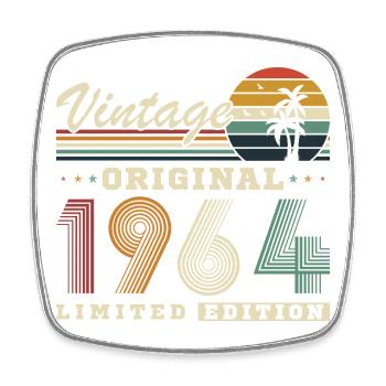 Originaler Vintage-Retro-Geburtstag von 1964 - Viereckiger Kühlschrankmagnet - Weiß - Vorne