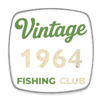 Millésime 1964 – Année de naissance rétro du club de pêche - Magnet carré - blanc - Devant