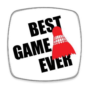Badminton – Das beste Spiel aller Zeiten - Viereckiger Kühlschrankmagnet - Weiß - Vorne
