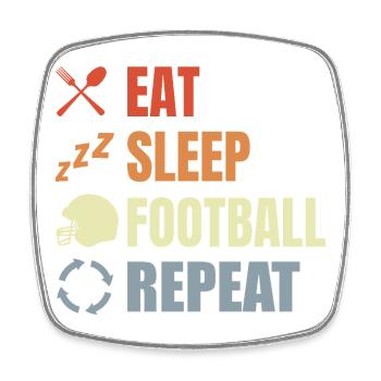 Mange Sommeil Football Répétition - Magnet carré - blanc - Devant