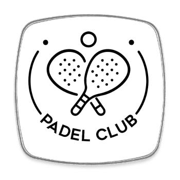 Padel-Club - Viereckiger Kühlschrankmagnet - Weiß - Vorne