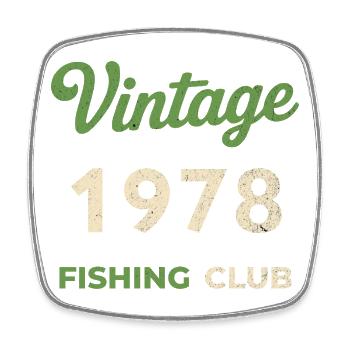 Millésime 1978 – Année de naissance rétro du club de pêche - Magnet carré - blanc - Devant