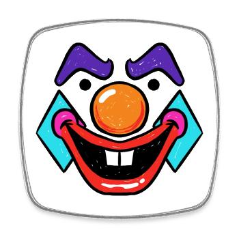 Funny Clown Costume Carnival Carnival Confetti - Square fridge magnet - white - Front