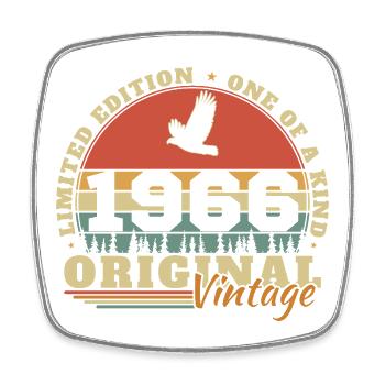 1966 Vintage Rétro Cadeau D'anniversaire - Magnet carré - blanc - Devant