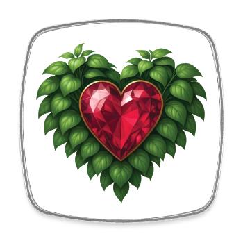 EARTH HEART – Frieden & Liebe - Viereckiger Kühlschrankmagnet - Weiß - Vorne