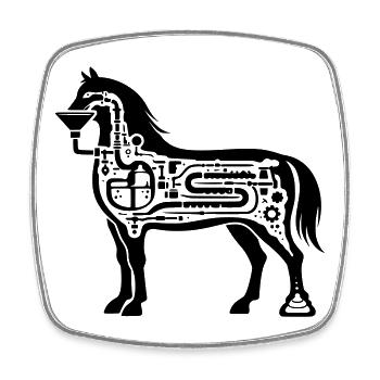 Horse Digestion - Square fridge magnet - white - Front